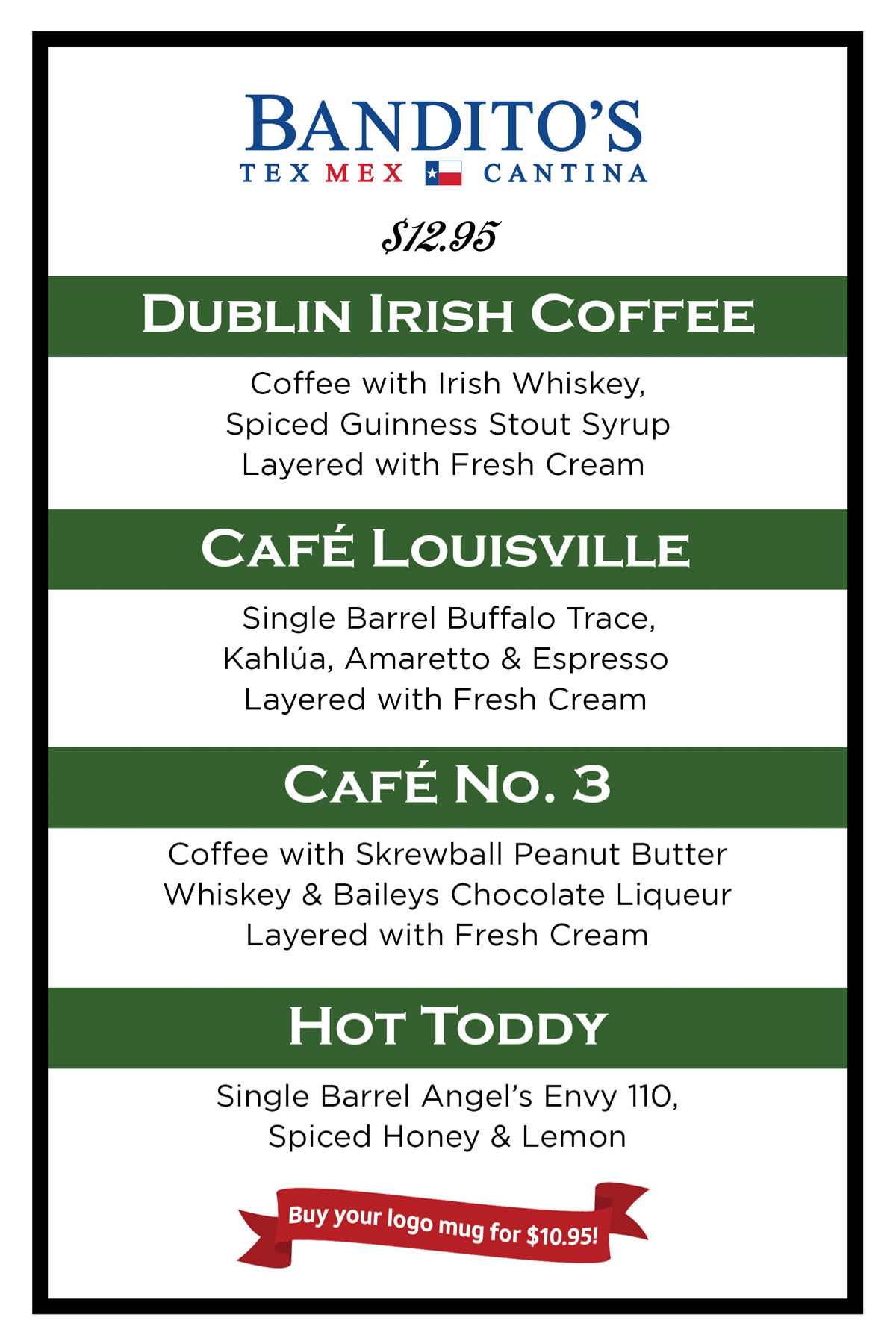 Bandito's Tex Mex Cantina Fireside Cocktail Menu